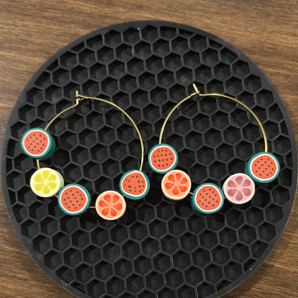 Fruit-Themed Hoop Earrings